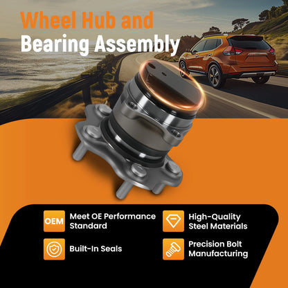 Set of 2 Rear LH RH Wheel Hub Assembly for Nissan Rogue FWD (2014–2019) 512534