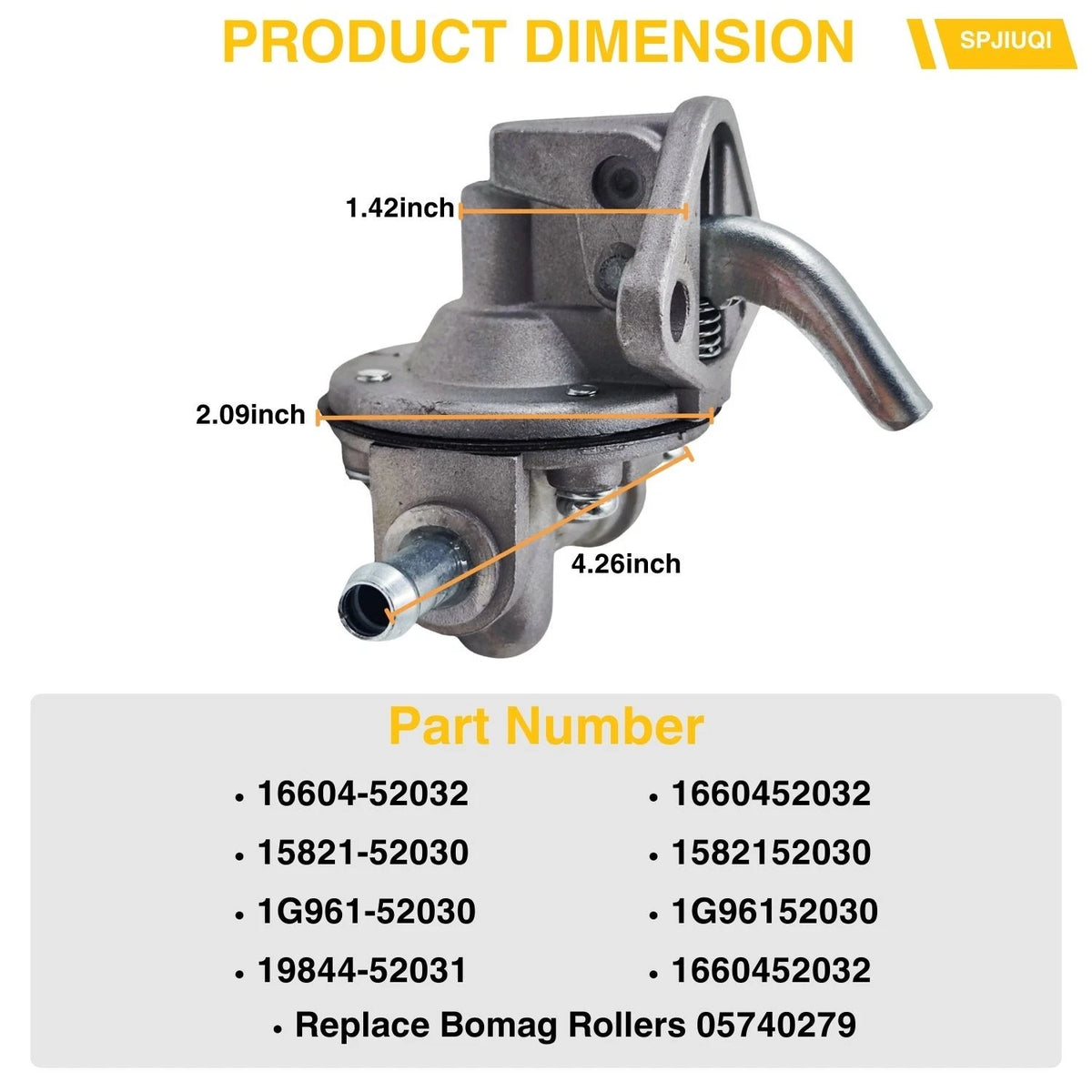 Fuel Pump for Kubota Tractor B7410D B7400HSD RTV900 (2000–2009)