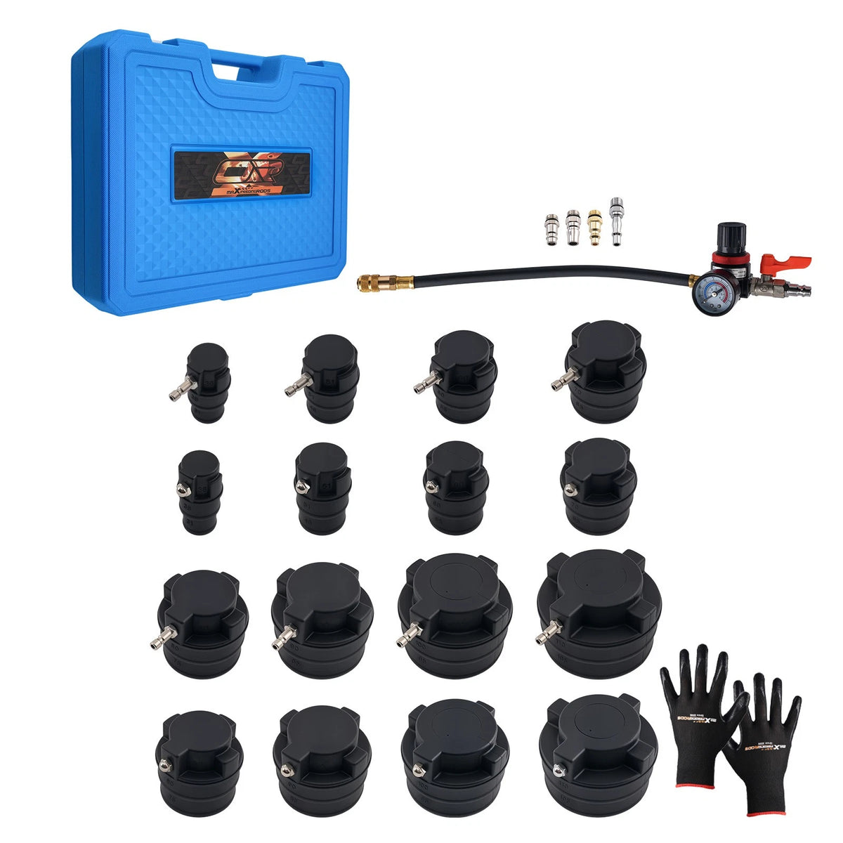 Turbo Boost Leak Test Kit with Pressure Gauge & 16 Adapters for