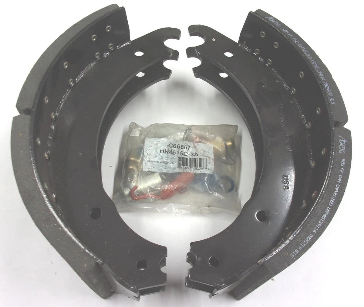 Set of 4 Drum Brake Shoe Kit with Hardware for ABEX EXP4515QSB-K43
