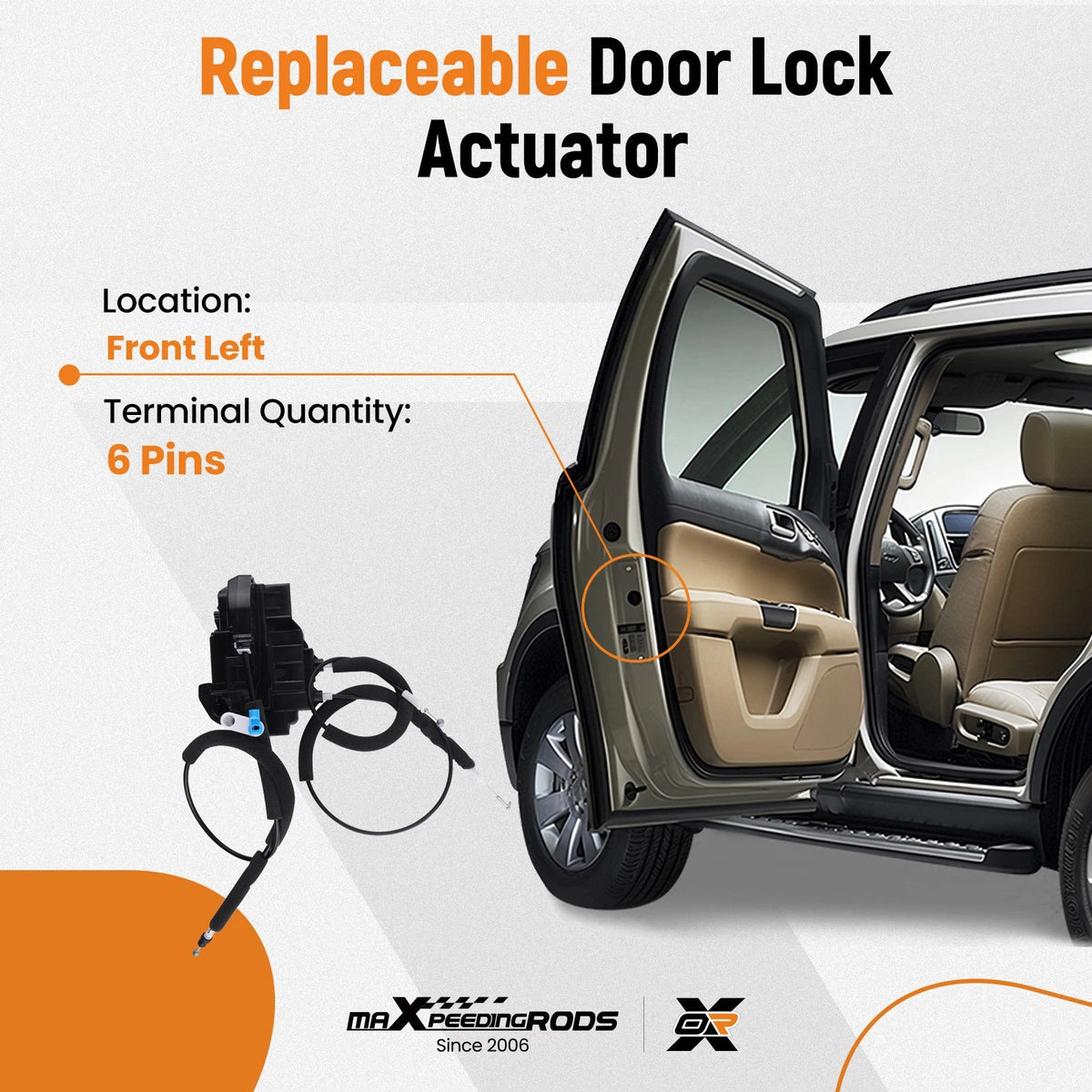 Front Left Door Latch Lock Actuator for Nissan Titan (2005–2012)