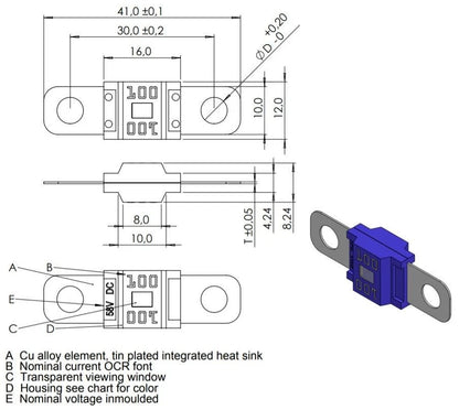 Flosser 7048040 Bolt On 40 Amp Fuse for MIDI MID AMI Fuses