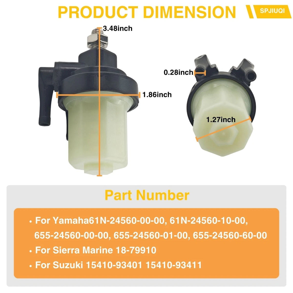 Fuel Filter Assy 61N-24560-00-00 for Yamaha 2 4 Stroke Outboard