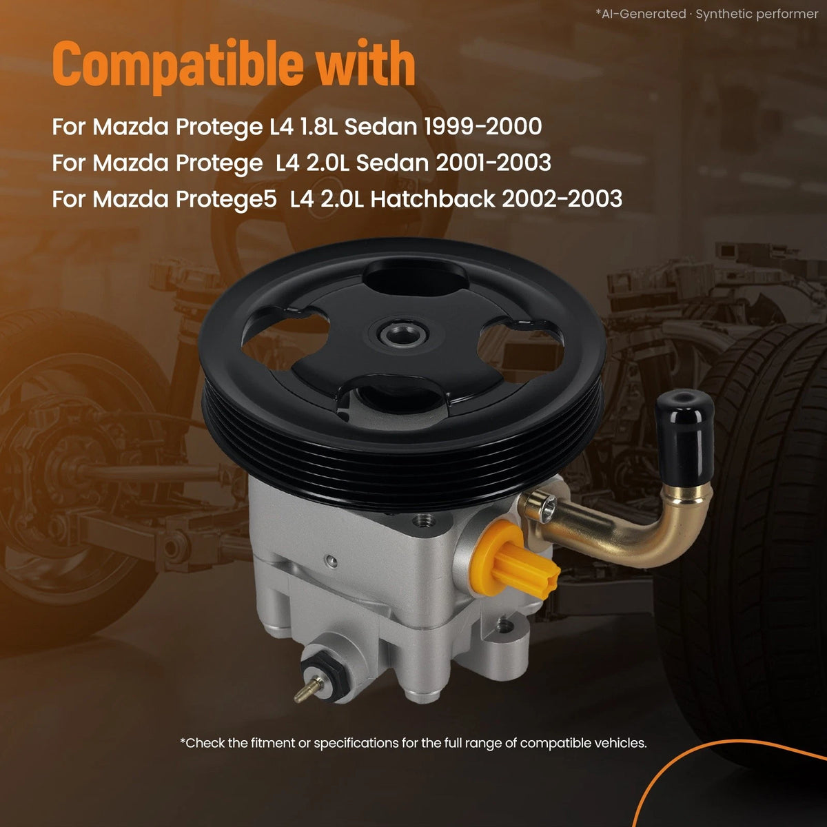 Front Power Steering Pump for Mazda Protege Protege5 L4 1.8L 2.0L (1999–2003)