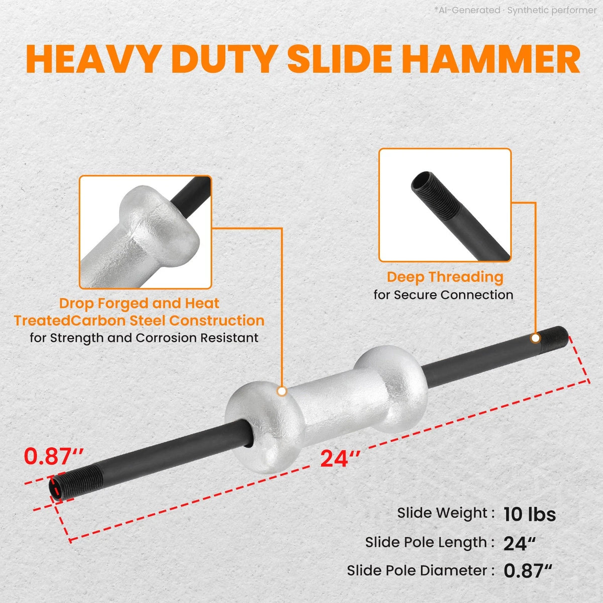 Dent Puller Slide Hammer for Axle Bearing Removal (13 lbs)