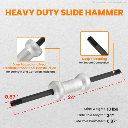 Dent Puller Slide Hammer for Axle Bearing Removal (13 lbs)