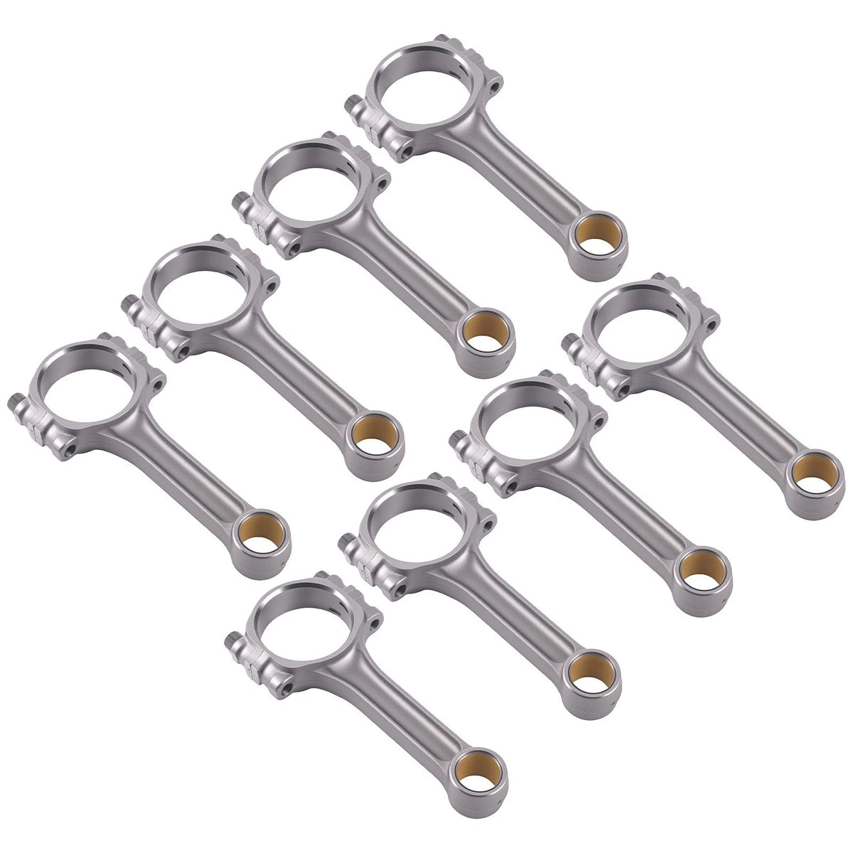 8x I-Beam 5140 Connecting Rods for SBC Chevy 350 (5.700'', Bushed Floating Pin)
