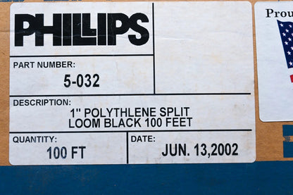 1" x 100' Black Polyethylene Split Loom for Philips (NOS)