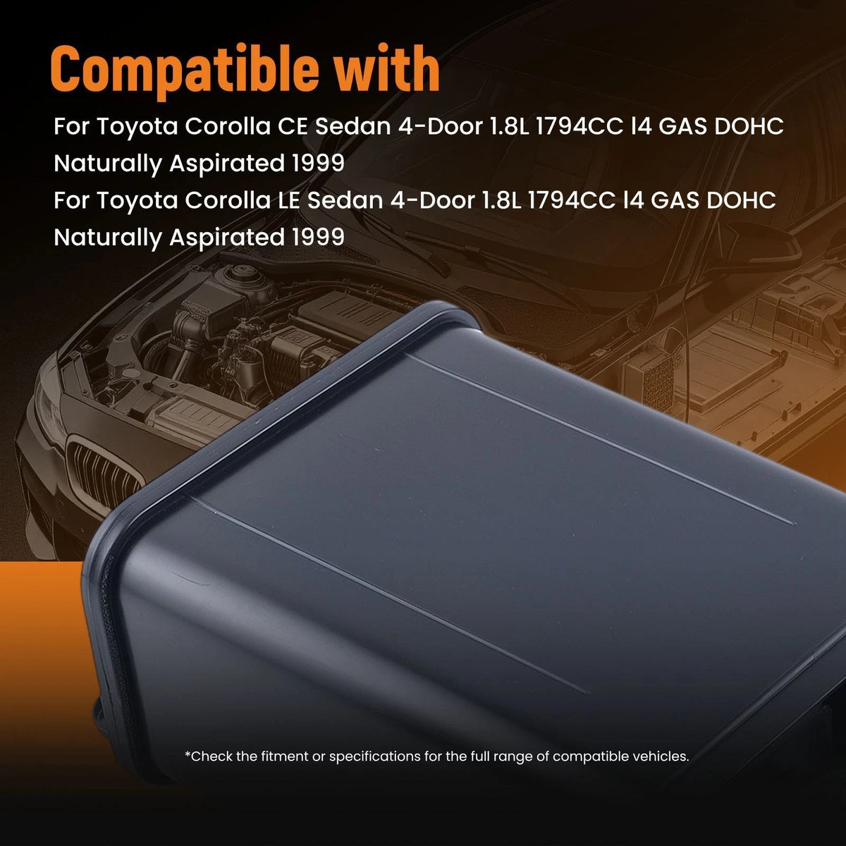 Fuel Vapor Charcoal Canister for Toyota Corolla (1998–1999) 1794CC Black
