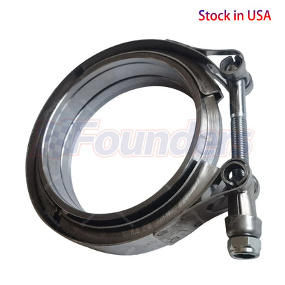 3.5" V-Band Flange & Clamp Kit for Turbo Exhaust Downpipes (304 Stainless Steel)