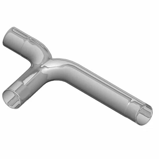 5 Inch Chrome Taper Lock Y Pipe Long Elbow for Peterbilt