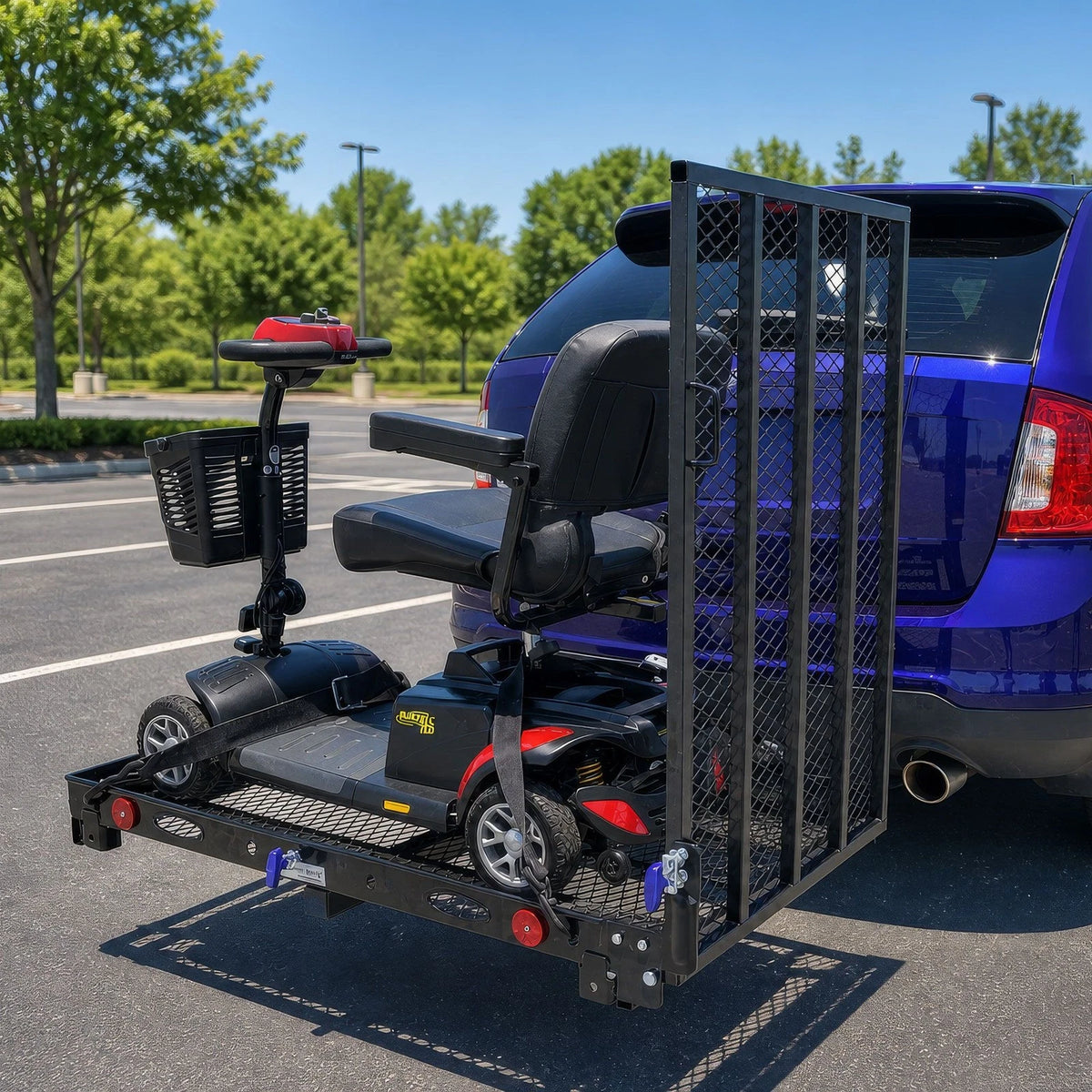 Wheelchair Scooter Carrier for Car Truck SUV (2" Hitch, Folding Ramp, 500 lb Cap)