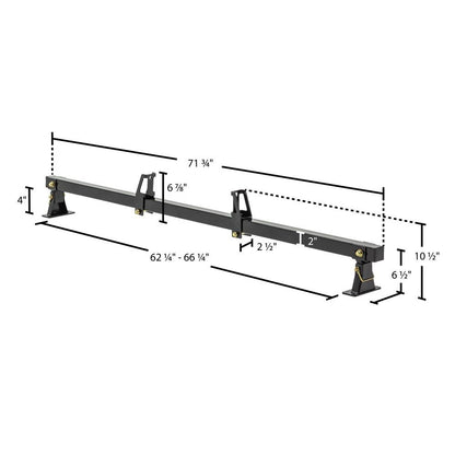 2X Rear Bar for Universal Steel Truck Bed (Pack of 2)