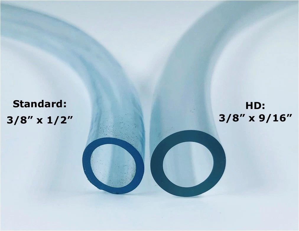 Heavy Duty Clear PVC Vinyl Tubing 3/8" ID x 9/16" OD for (USA Made)