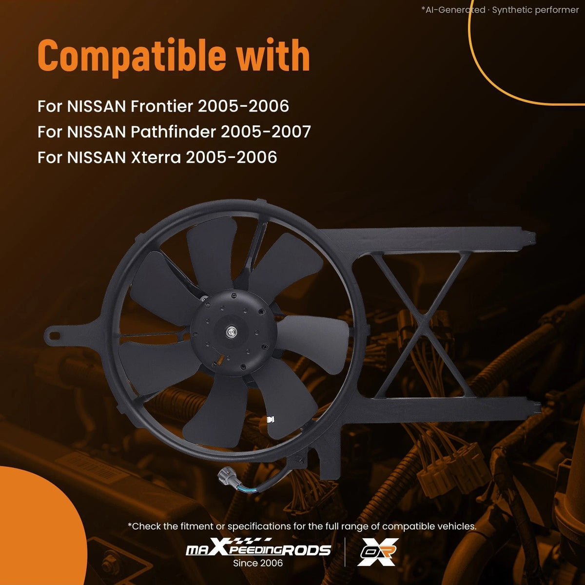 AC condenser cooling fan for Nissan Frontier/Pathfinder (2005–2007) 9608230 92120EA200