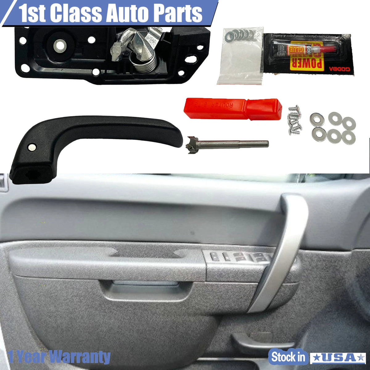 Interior Door Handle for Chevy GMC Sierra Silverado (2007–2014) LH Driver