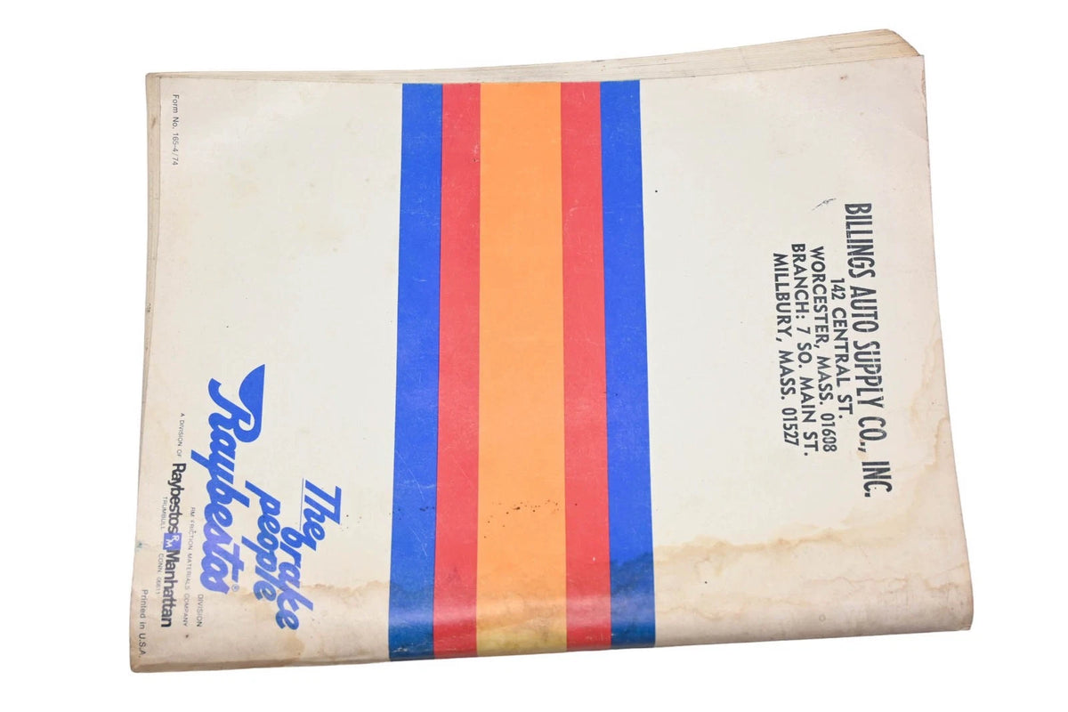 Raybestos 165-4 Brake Service Manual for Passenger Car (1974)