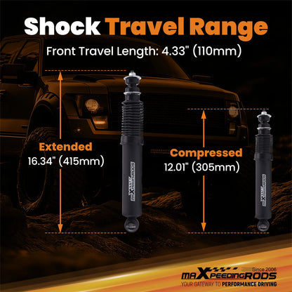 4" 6" Drop Nitro Shocks for Chevy GMC C1500 Silverado Sierra (1988–1998)