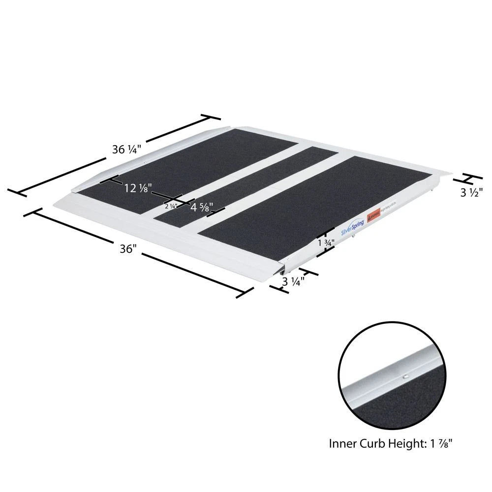 3' x 36" Aluminum Solid Threshold Ramp for Wheelchair or Scooter Access