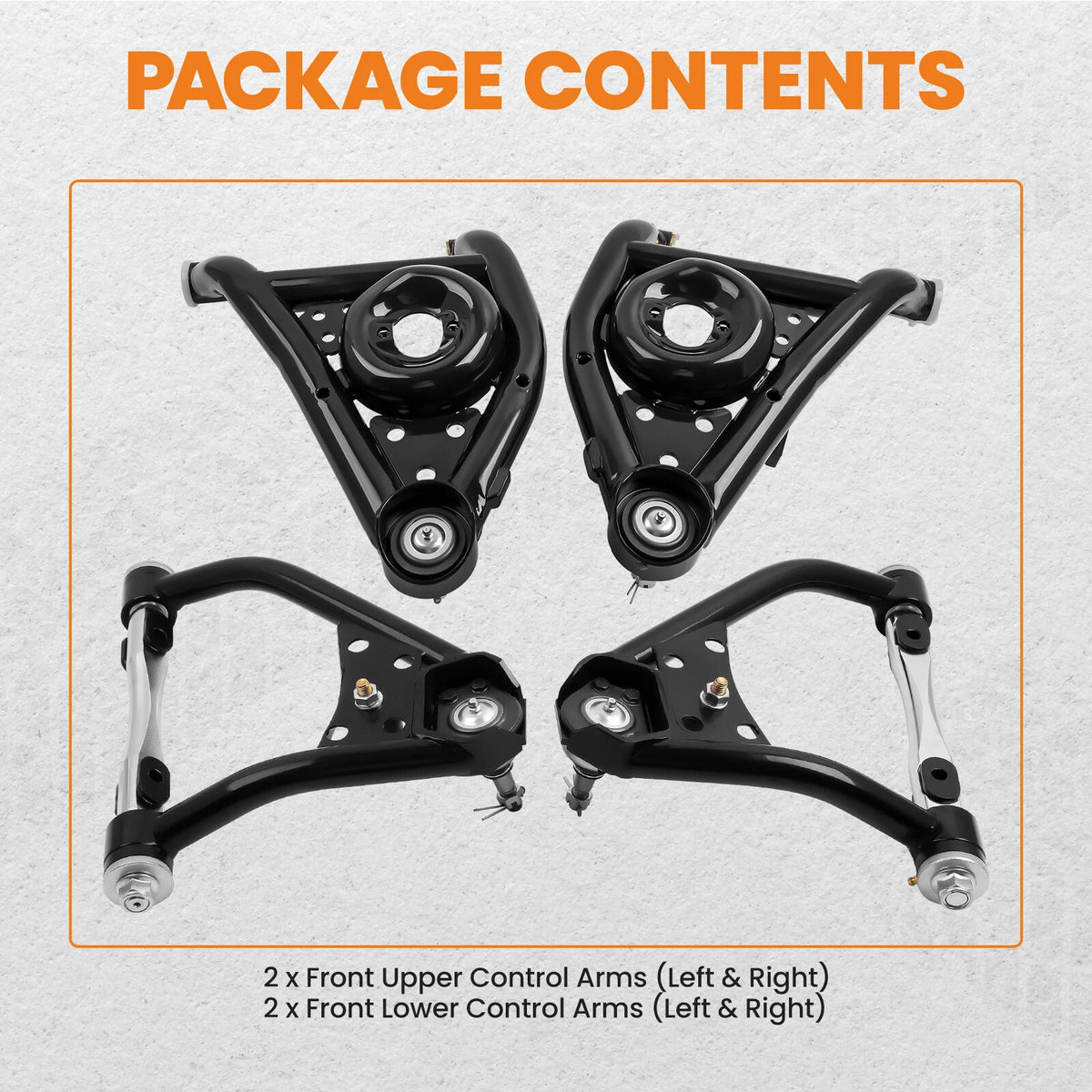 Set of 4 Tubular Control Arms for Pontiac Ventura (1971–1974)