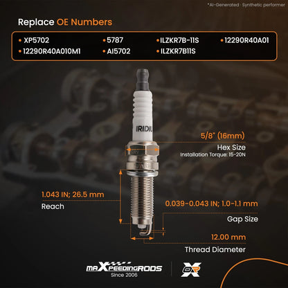 4Pcs Spark Plugs for Acura TSX ILX Honda Civic 2.4L (2009–2015) AI5702 12290R40A010M1