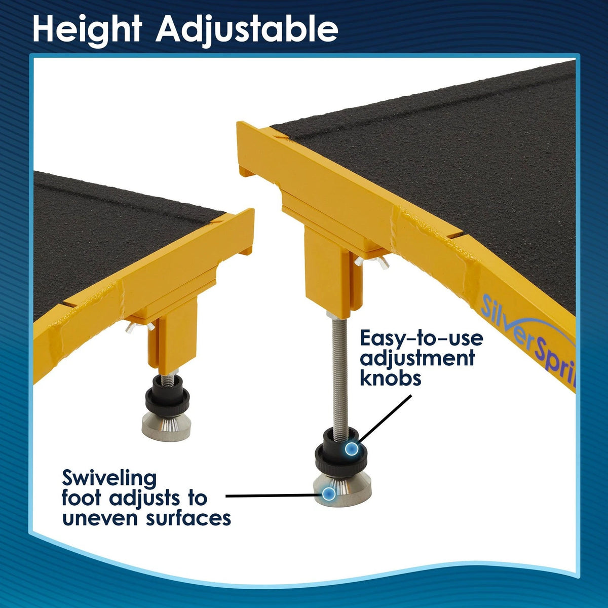 36" Aluminum Adjustable Solid Threshold Ramp for