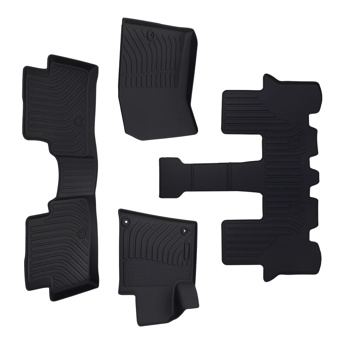 Set of 4 Waterproof Floor Mats for Kia Sorento (2021–2024) Black All-Weather