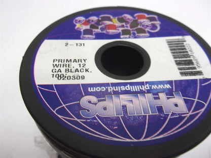 2-131 Phillips Primary Wire 12 Gauge Black 100' Spool SAE Type GPT