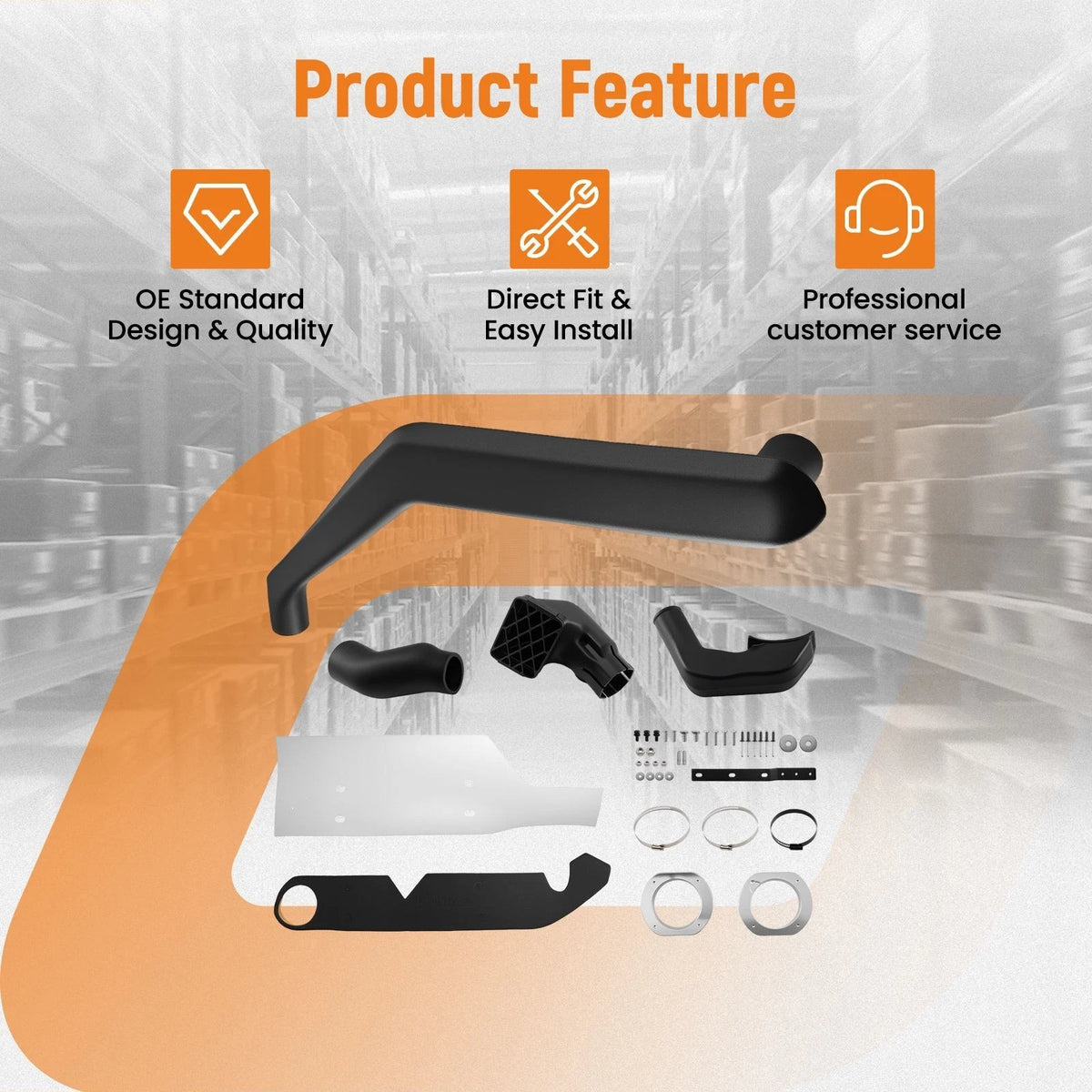 Black Snorkel System for Toyota Hilux 106 (1989–1997) Driver Side Kit