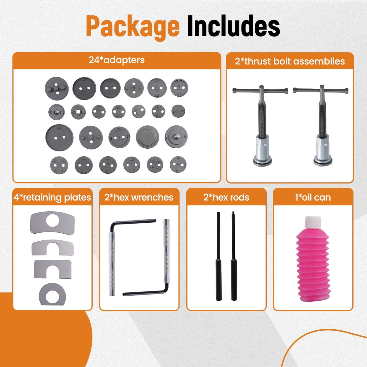 35-Piece Universal Brake Caliper Piston Rewind Tool Kit for Cars & Trucks