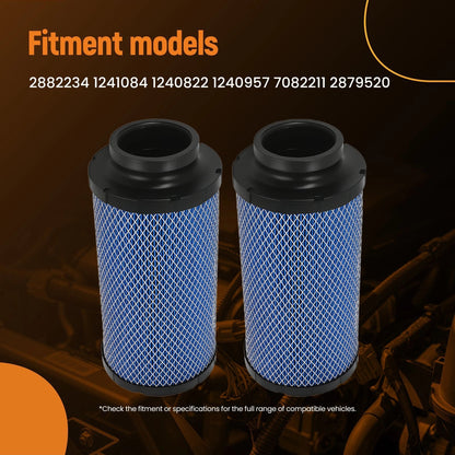 2Pcs Air Filter for Polaris RZR Turbo S S4 XP Turbo (2016–2021) 1240957 2882234