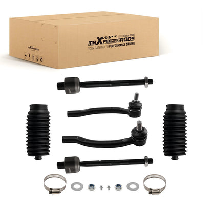 6x Front Inner Outer Tie Rods w/ Boots for Honda Pilot Acura MDX (2003–2015)
