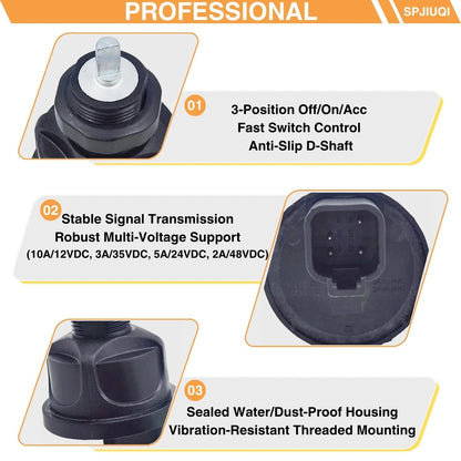 Keyless Rotary Switch for Bobcat Mini Excavators E17 E17Z E19 E20 E20Z (7023022)