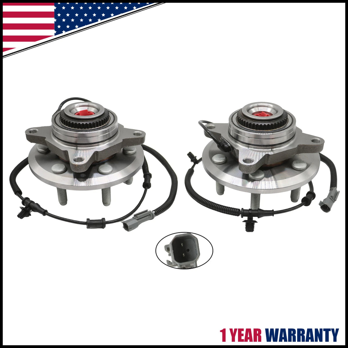 Front Wheel Bearing and Hub Assembly Pair for Ford F-150 (2018–2020) 4WD w/ABS 6LUG