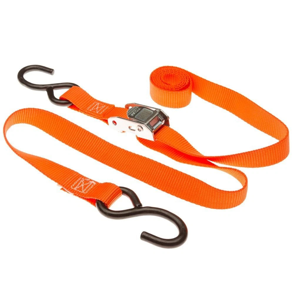 4-Pack 1" x 6' Cam Buckle Straps with S-Hooks for Cargo Securing