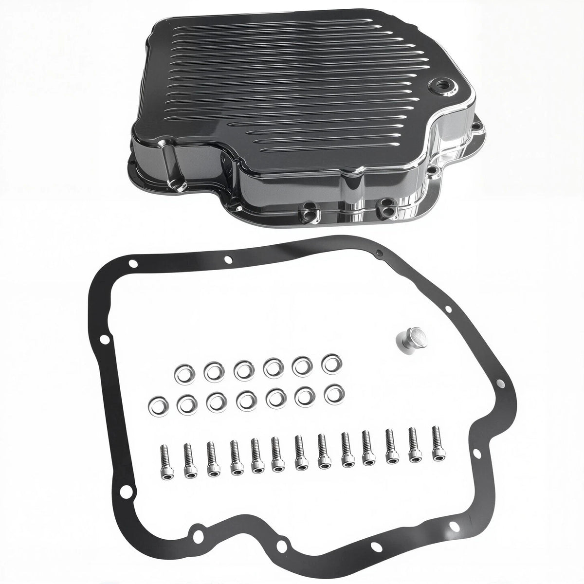 Finned Aluminum Transmission Oil Pan for GM TH400 (2-3/8 Inch Depth)