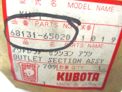 Section Spool Valve Outlet for Kubota BT650 KH1 KH101 KH28L KH191 KH90 (68131-65020)