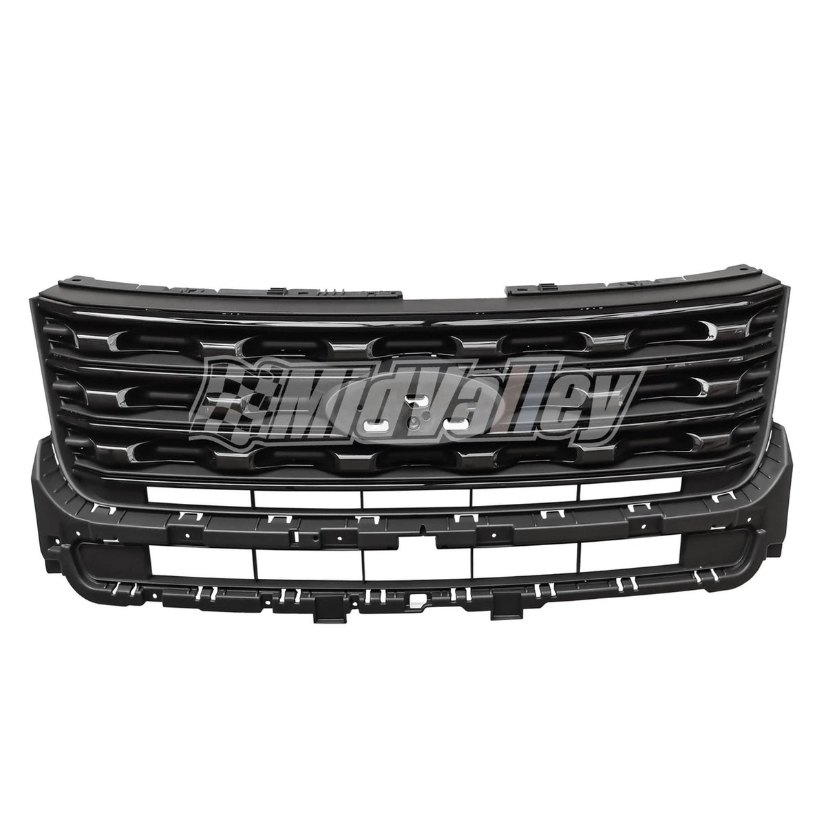 Front Bumper Grille for Ford Explorer (2016–2017) - Black Glossy