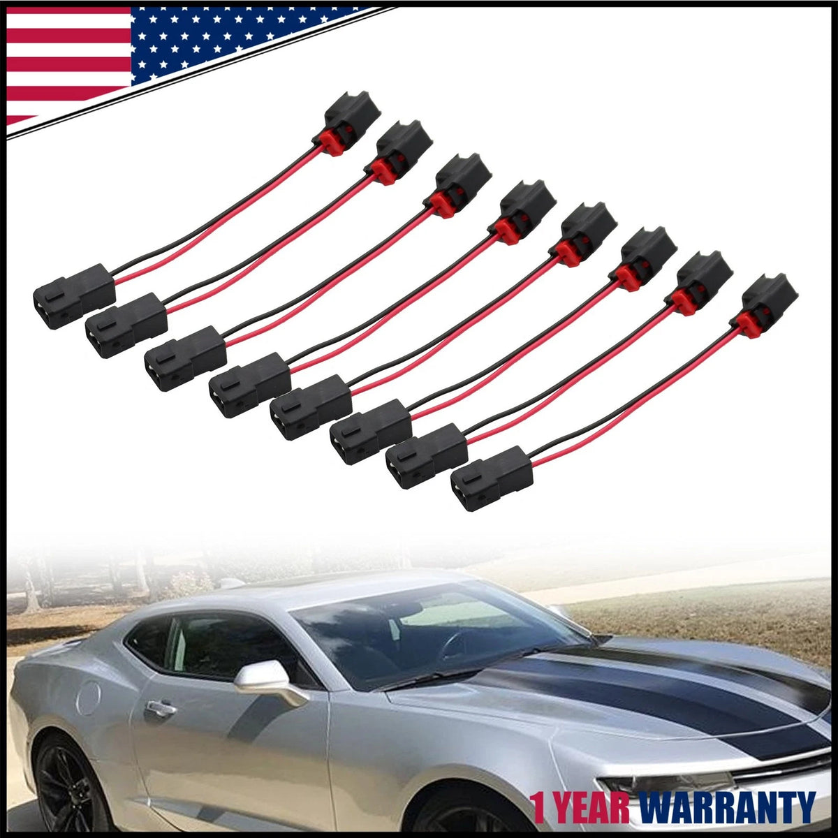8X Fuel Injector Connector Adapter for LS1 LS2 LS3 LT1 (EV1 to EV6/EV14)