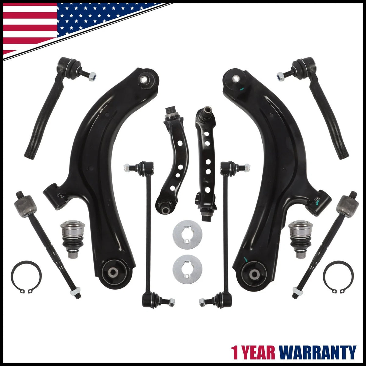 10pc Control Arms Tie Rods Sway Bars for Nissan Sentra NV200