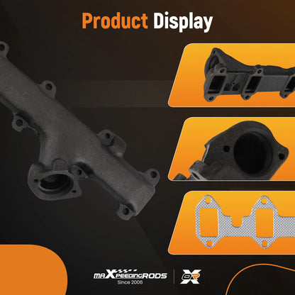 Pair Cast Iron Exhaust Manifold for Ford F100 F250 F350 V8 (1965–1976)