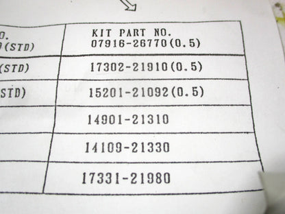Piston and Ring Kit (+0.5) for Kubota V1702-DI (07916-26770)