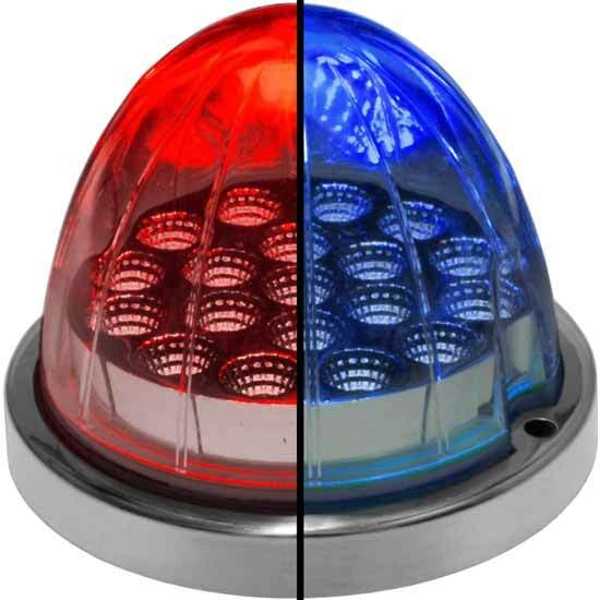 3X 3.5 Inch Red LED Marker & Turn to Blue Light (TLED-WXRB)