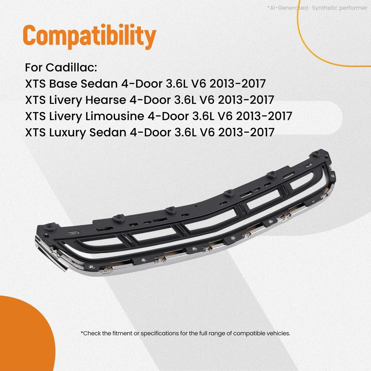 Bumper Lower Assembly for Cadillac XTS (2013–2017) GM1036158 Black Chrome