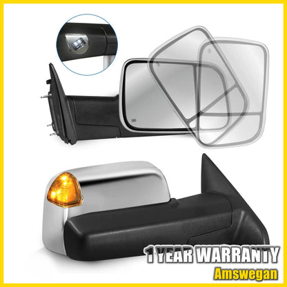 Set of 2 Power Heated Towing Mirrors for Ram 1500 2500 3500 (2013–2020)