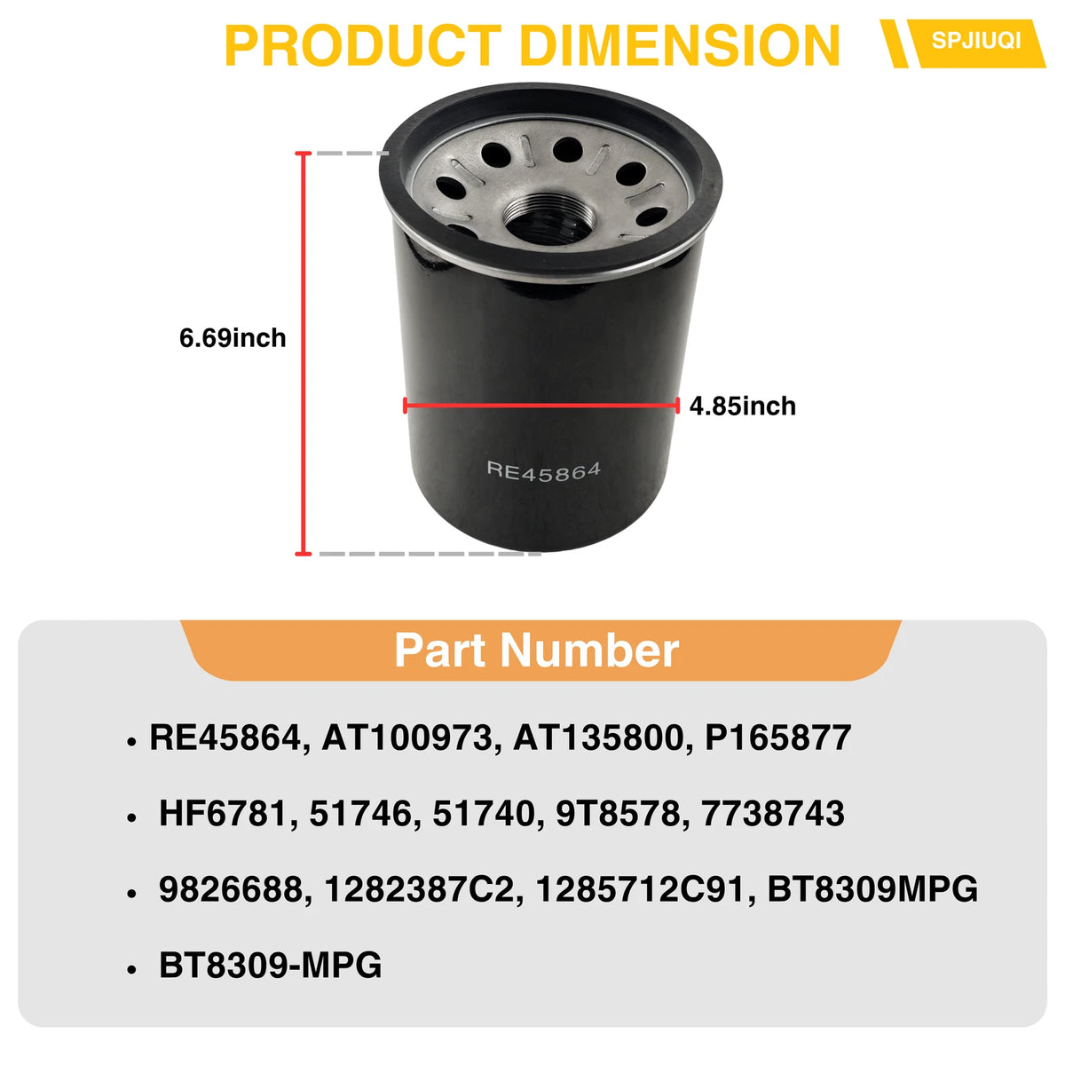 Oil Filter RE45864 AT100973 for John Deere 3025D 3035D 3043D 3036E 4044M 4044R