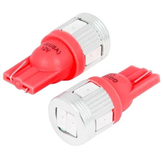 194/168 Tower Style 6 Red LED Light Bulb for Universal Fit