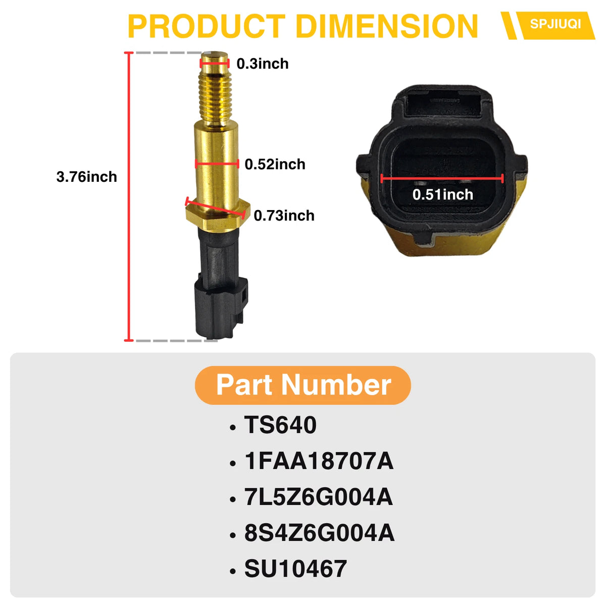 TS640, 1FAA18707A Cylinder Head Temperature Sensor for Lincoln MKZ (2011–2020)