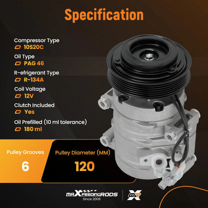 A/C Compressor with Clutch for Toyota Sienna (2004–2006) CO 10854C