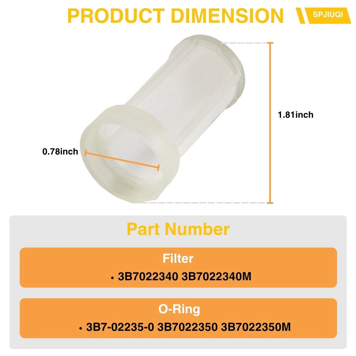 Fuel Filter w/O-Ring for Tohatsu Nissan Outboard Motor (8-140 HP)